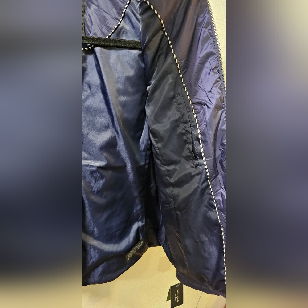 Kate Spade New York Flower Quilted Jacket Planetary Navy Womens Size XL NWT - Picture 12 of 16
